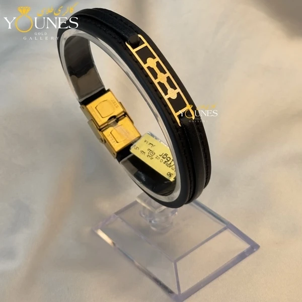 دستبند طلا چرم مردانه L173